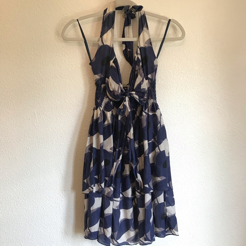 Hazel Halter Fit and Flare Floral Dress